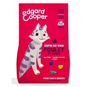 Croquettes pour chat Senior sans céréales 2 kg Edgard et Cooper