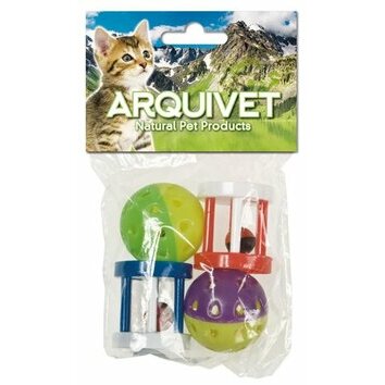 Balles et cylindres avec grelot lot de 4 par Arquivet Balles et cylindres avec grelot lot de 4 par Arquivet