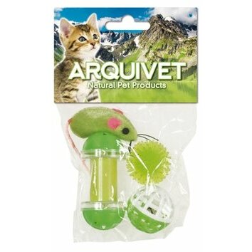 Jouets chat avec souris balles et cylindre Pack de 4 par Arquivet Jouets chat avec souris balles et cylindre Pack de 4 par Arquivet