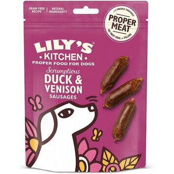 Friandises pour chien mini saucisses canard chevreuil 70 g par Lily's Kitchen Friandises pour chien mini saucisses canard chevreuil 70 g par Lily's Kitchen