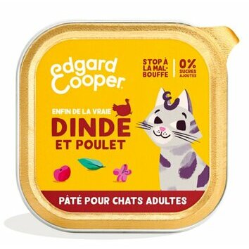 Pâtée pour chat à la viande fraîche Dinde et poulet 16 x 85 g Edgard et cooper Pâtée pour chat à la viande fraîche Dinde et poulet 16 x 85 g Edgard et cooper
