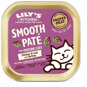 Patée pour chat Senior Poulet Cabillaud Crevettes 19 x 85 g Lily's Kitchen Patée pour chat Senior Poulet Cabillaud Crevettes 19 x 85 g Lily's Kitchen