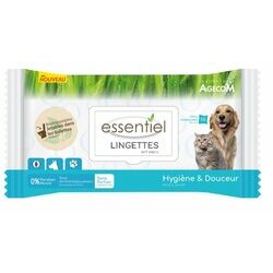 Lingettes biodégradables sans parfum par 50 Essentiel Lingettes biodégradables sans parfum par 50 Essentiel