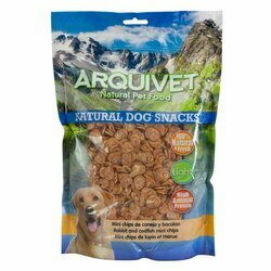 Mini chips naturelles Light pour petit chien lapin et morue Arquivet Mini chips naturelles Light pour petit chien lapin et morue Arquivet
