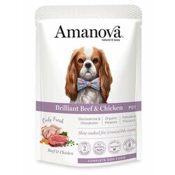 Pâtée naturelle pour chien sans céréales Boeuf Poulet 12 x 100 g Amanova