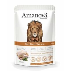 Pâtée naturelle chat stérilisé Poulet frais sans céréales 12 x 85 g Amanova