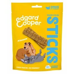 Sticks protéinés naturels pour chien dinde poulet 75 g Edgard et Cooper