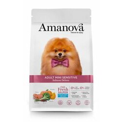 Croquettes chien Adult mini Peau sensible au saumon frais 2 kg Amanova