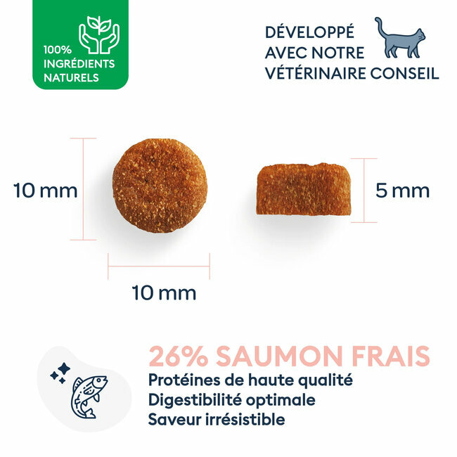 Croquettes Chat Adulte Stérilisé saumon frais 400 g Marly et Dan