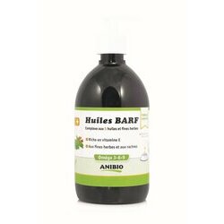 Huile Barf Complexe 5 huiles et fines herbes pour chien 500 ml - ANIBIO Huile Barf Complexe 5 huiles et fines herbes pour chien 500 ml - ANIBIO