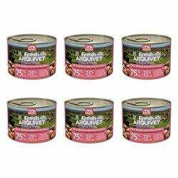 Pâtée pour chien boulettes Jambon ibérique, patate douce et brocoli 6 x 200 g Arquivet
