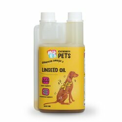 Huile de lin 100 % pure pressée à froid chien 500 ml Excellent Pets