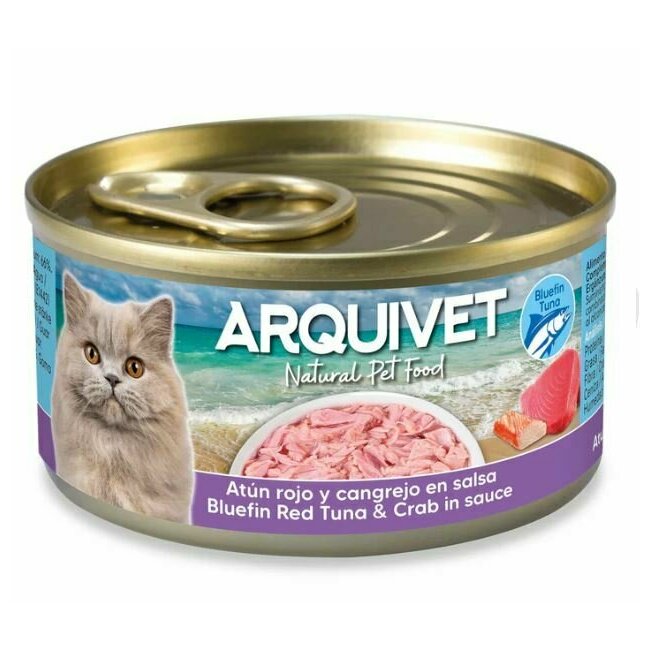Filet pour chat avec thon rouge en sauce 6 x 80 g Arquivet THON ROUGE ET CRABE EN SAUCE