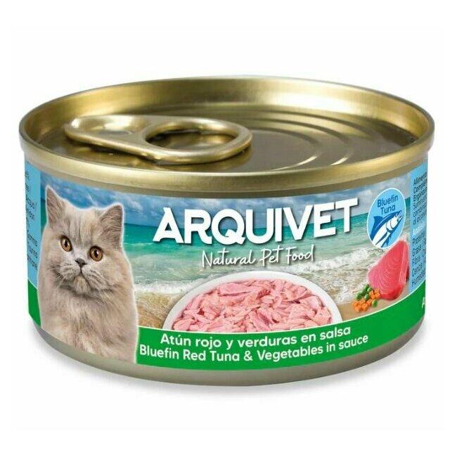 Filet pour chat avec thon rouge en sauce 6 x 80 g Arquivet THON ROUGE ET LEGUMES EN SAUCE