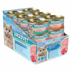 Pack filets Thon rouge en sauce 6 saveurs pour chat 24 x 80 g Arquivet Pack filets Thon rouge en sauce 6 saveurs pour chat 24 x 80 g Arquivet