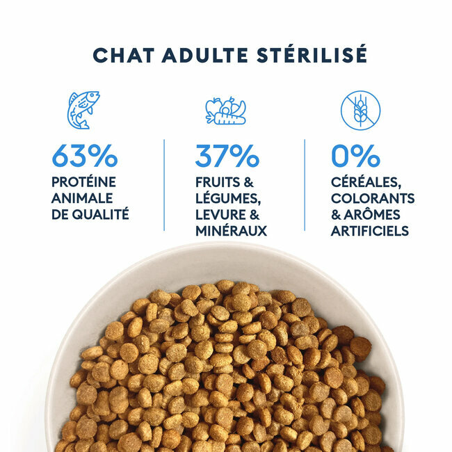 Croquettes Chat Adulte Stérilisé saumon frais 3 kg Marly et Dan