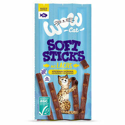 Sticks tendres pour chat avec saumon sans c&eacute;r&eacute;ales par 6 Wow