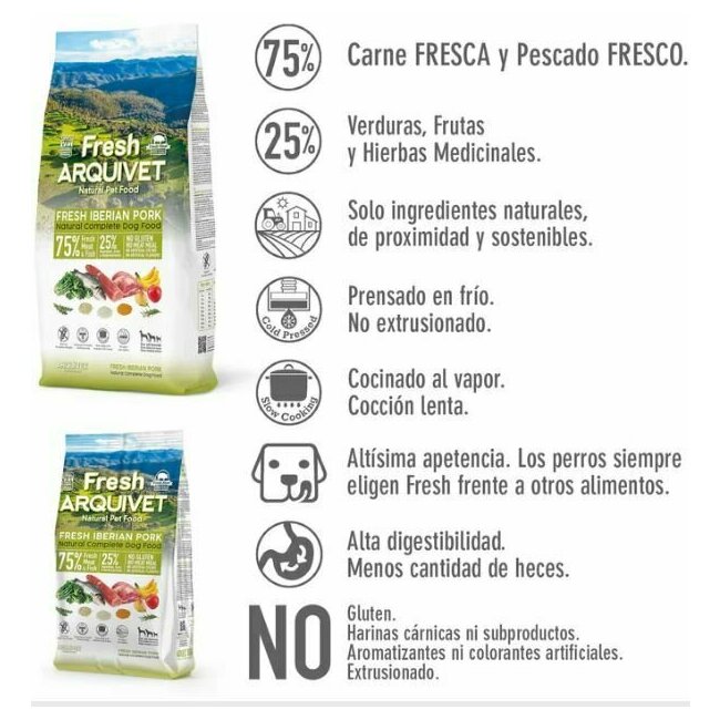 Croquettes chien semi-humide Fresh Porc Ibérique 10 kg ANTI GASPI Arquivet