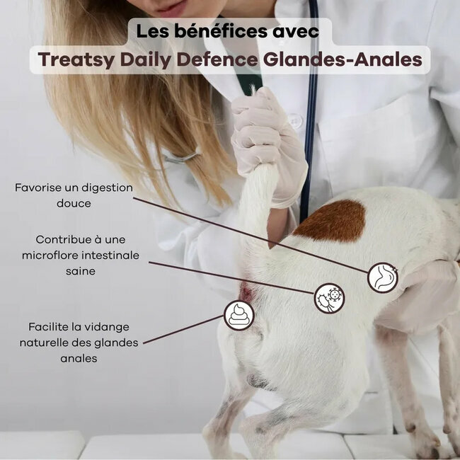 Protège glandes anales pour chien 30 bouchées Treatsy Daily Defence