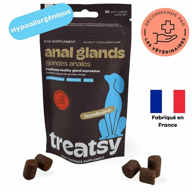 Protège glandes anales pour chien 30 bouchées Treatsy Daily Defence
