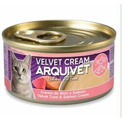 Velout&eacute; cr&eacute;meux de thon et saumon pour chat Velvet Cream 6 X 80 g Arquivet