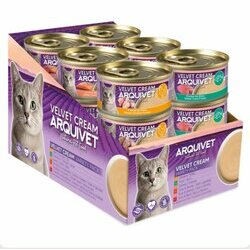 Pack vari&eacute; Velout&eacute; cr&eacute;meux pour chat 24  x 80 g Velvet Cream Arquivet