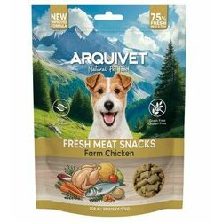 Snacks naturels semi-humides poulet fermier sans c&eacute;r&eacute;ales pour chien Arquivet
