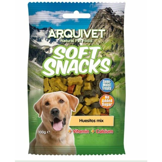 Friandises semi-humides saveurs variées forme os 100 g Arquivet
