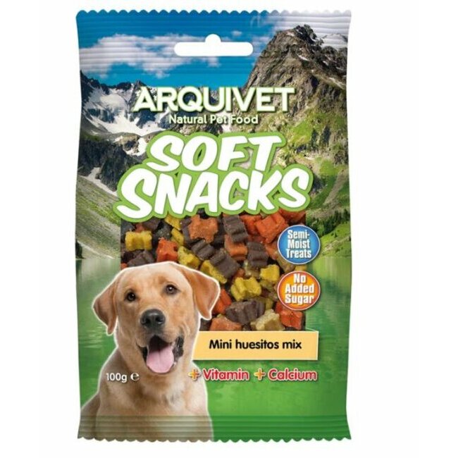 Friandises semi-humides Mini saveurs variées forme os 100 g Arquivet