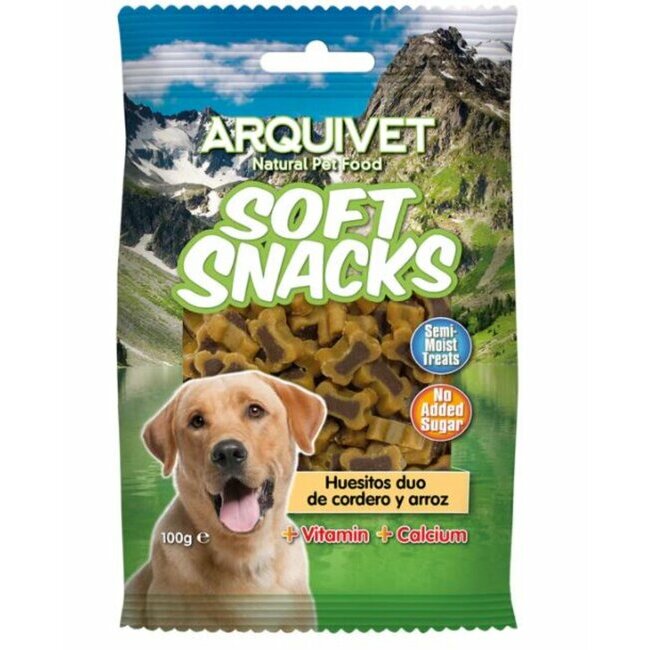 Friandises semi-humides agneau riz forme os 100 g Arquivet
