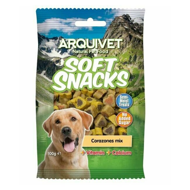 Friandises semi-humides saveurs variées forme de coeur 100 g Arquivet