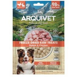 Friandises lyophilis&eacute;es chien cubes lapin et poulet 50 g Arquivet