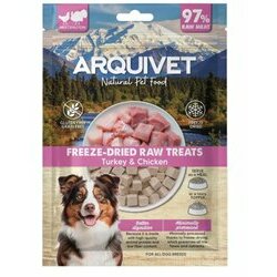 Friandises lyophilis&eacute;es chien cubes dinde et poulet 50 g Arquivet