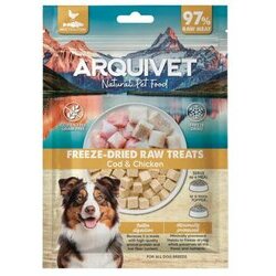 Friandises lyophilis&eacute;es chien cubes cabillaud et poulet 50 g Arquivet