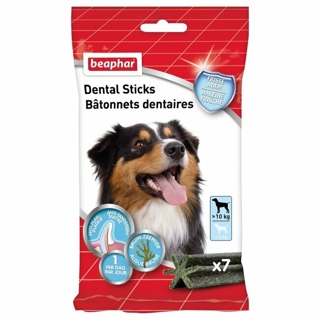 Bâtonnets dentaires haleine fraîche anti plaque dentaire chien - Beaphar Grand chien (à partir de 10 kg)