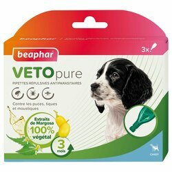 Pipettes r&eacute;pulsives antiparasitaires chiot VETOpure x 3 Beaphar