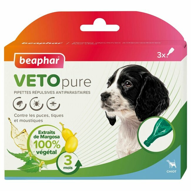 Pipettes répulsives antiparasitaires chiot VETOpure x 3 Beaphar