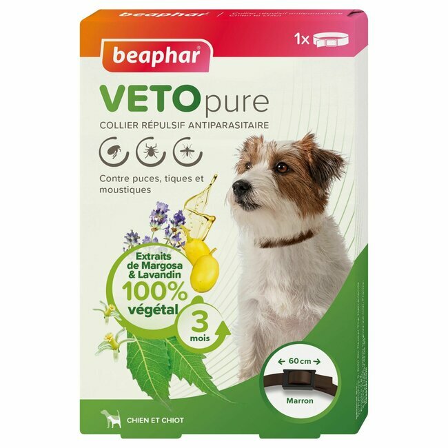 Collier répulsif antiparasitaire Chien et chiot VETOpure - Beaphar
