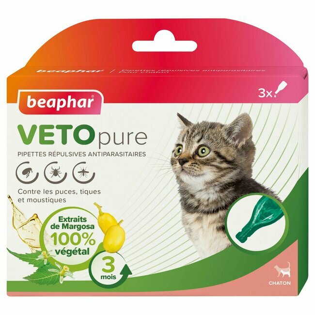 Pipettes répulsives antiparasitaires pour chaton X 3 - Beaphar