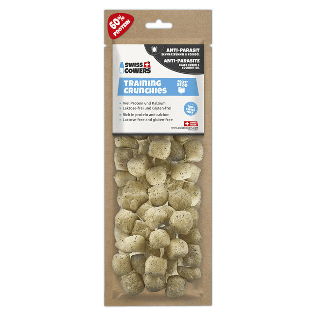 Snacks croustillants fromage suisse cumin noir et huile de coco pour chien 30 g - Swiss Cowers