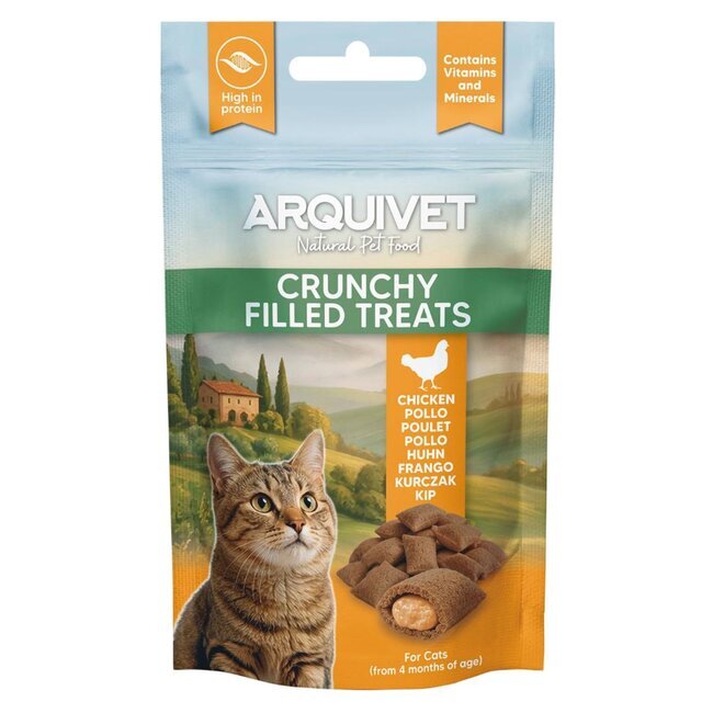 Friandises chats croustillantes fourrées au Poulet 40 g Crunchy Filled Treats - Arquivet