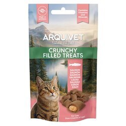 Friandises chats croustillantes fourr&eacute;es au Saumon 40 g Crunchy Filled Treats - Arquivet