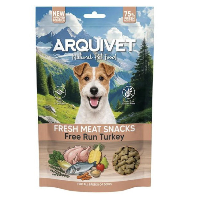 Snacks naturels semi-humides Chien Dinde fermière sans céréales Arquivet