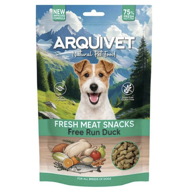 Snacks naturels semi-humides Canard sans céréales pour chien Arquivet
