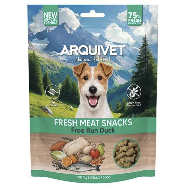 Snacks naturels semi-humides Canard sans céréales pour chien Arquivet