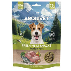 Snacks naturels semi-humides Porc ib&eacute;rique sans c&eacute;r&eacute;ales pour chien Arquivet