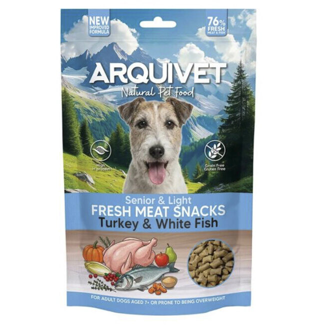 Snacks naturels semi-humides Senior Light sans céréales pour chien Arquivet